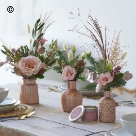 Winter Trending Table  Arrangement with  Candle
